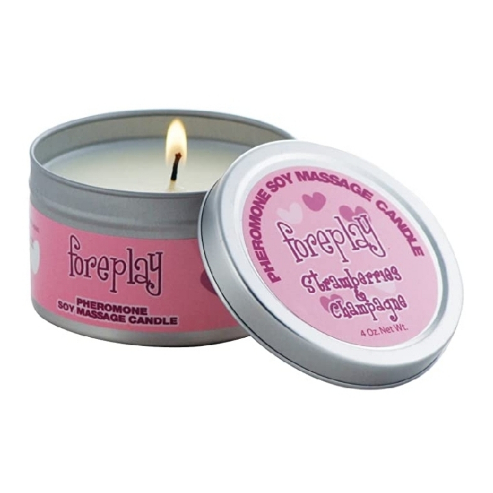 ♡STRAWBERRIES & CHAMPAGNE Soy Massage Candle♡